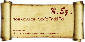 Moskovics Szórád névjegykártya